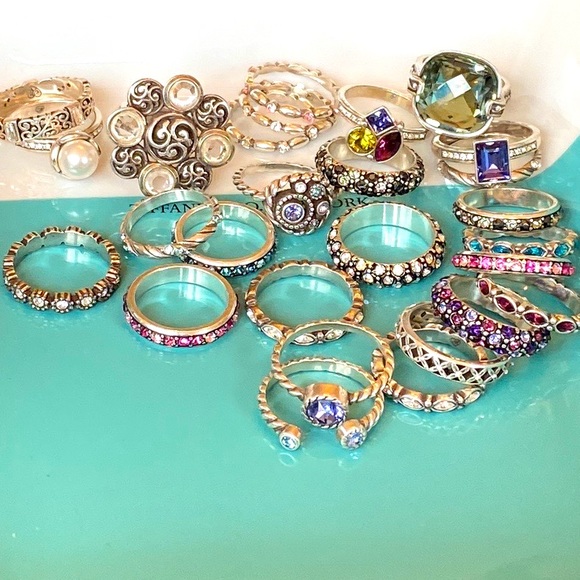 ⭐️KM⭐️Brighton CRYSTAL PALACE Pink Swarovski Crystal Stacking band ring Rare - Picture 8 of 11